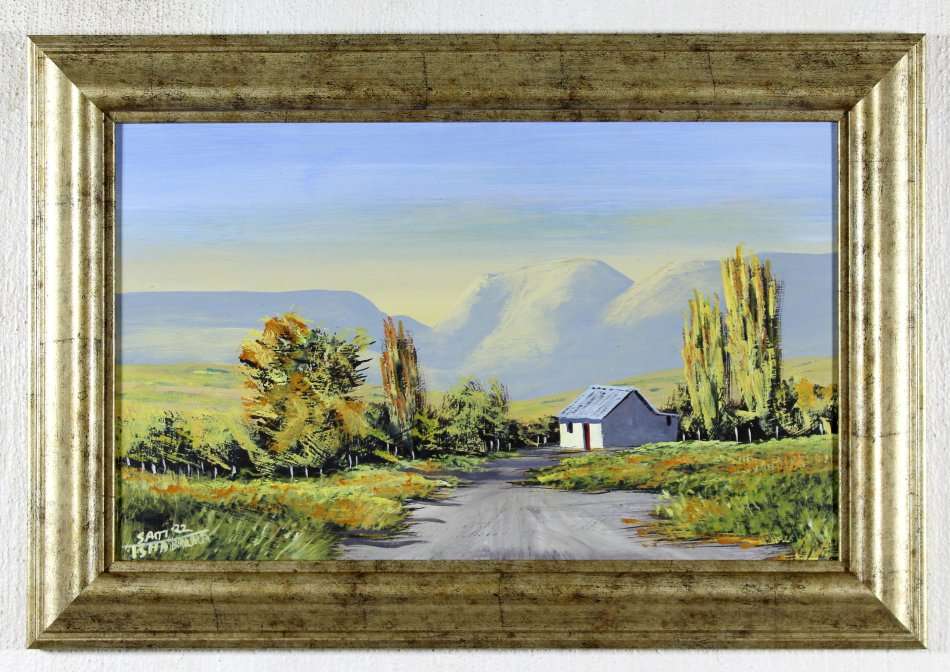Sam Tshabalala - Farmscene with mountains - Beautiful!! - Low price,