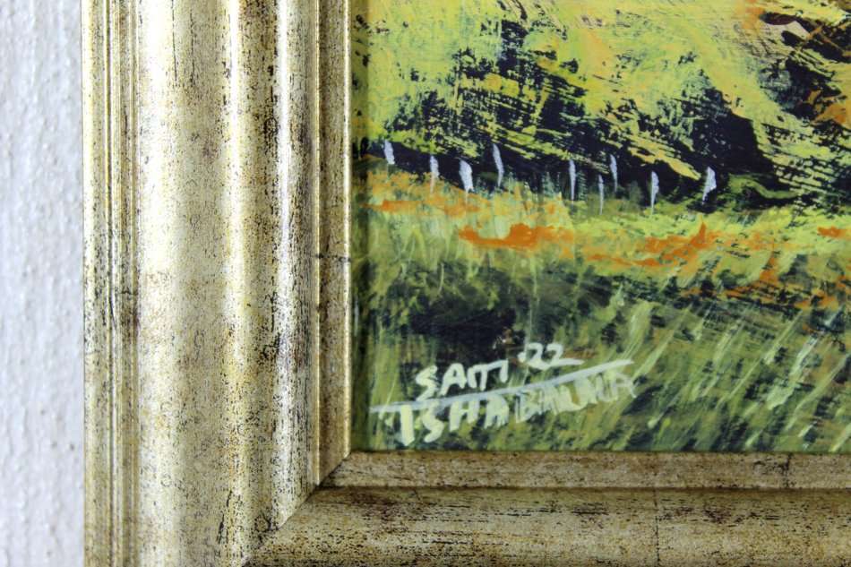 Sam Tshabalala - Farmscene with mountains - Beautiful!! - Low price,