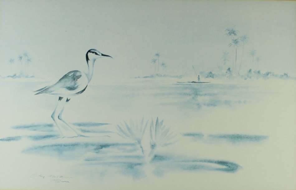 Clive Walker - Okavango Lilly Trapper - A lovely print! - Giveaway price, bid now!!