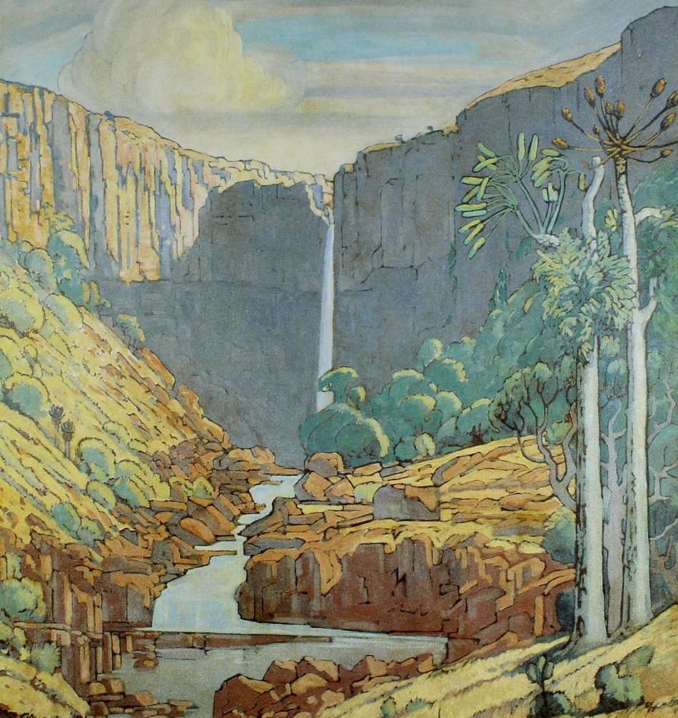Pierneef - Station Panel - Waterval Boven - Iconic scene - A beautiful print!! Bid now!