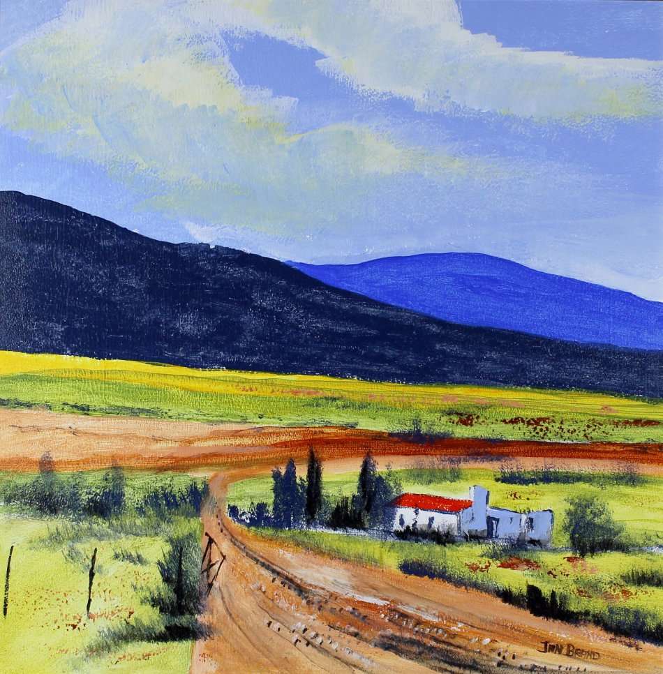 Jan Brand - Farmhouse with dirt road and mountains - A beautiful treasure!- Investment art,