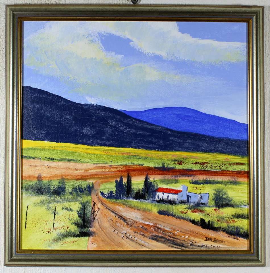 Jan Brand - Farmhouse with dirt road and mountains - A beautiful treasure!- Investment art,