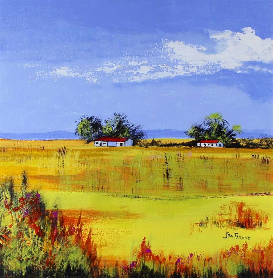 Jan Brand - Farmhouse and store in a landscape - A beautiful treasure! - Investment art, bid now!