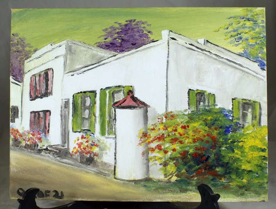 Oelof - Street scene - A delightful little oil painting! - Giveaway! - Bid now!!