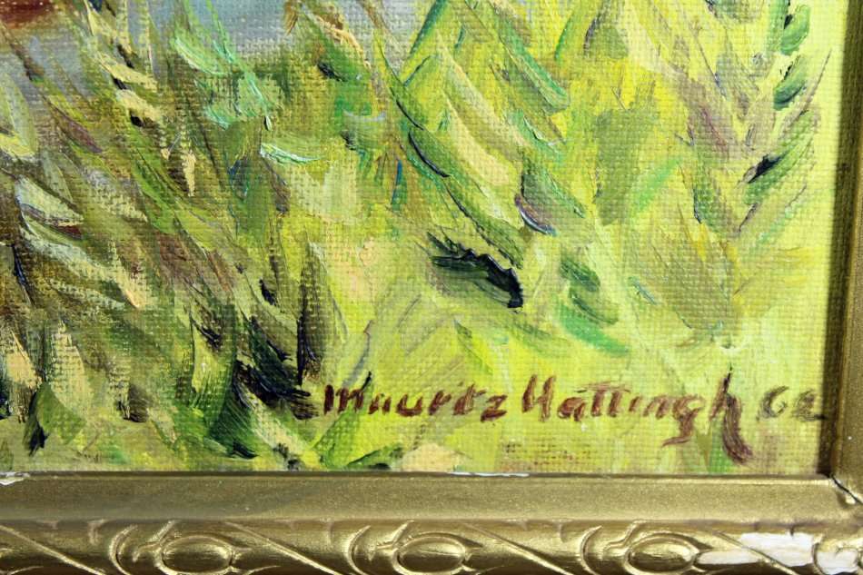 Mouritz Hatting - River scene - Beautiful art!! Bid now!!