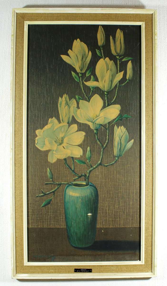 V Tretchikoff - Dahlias - Lovely art!! Bid now!!