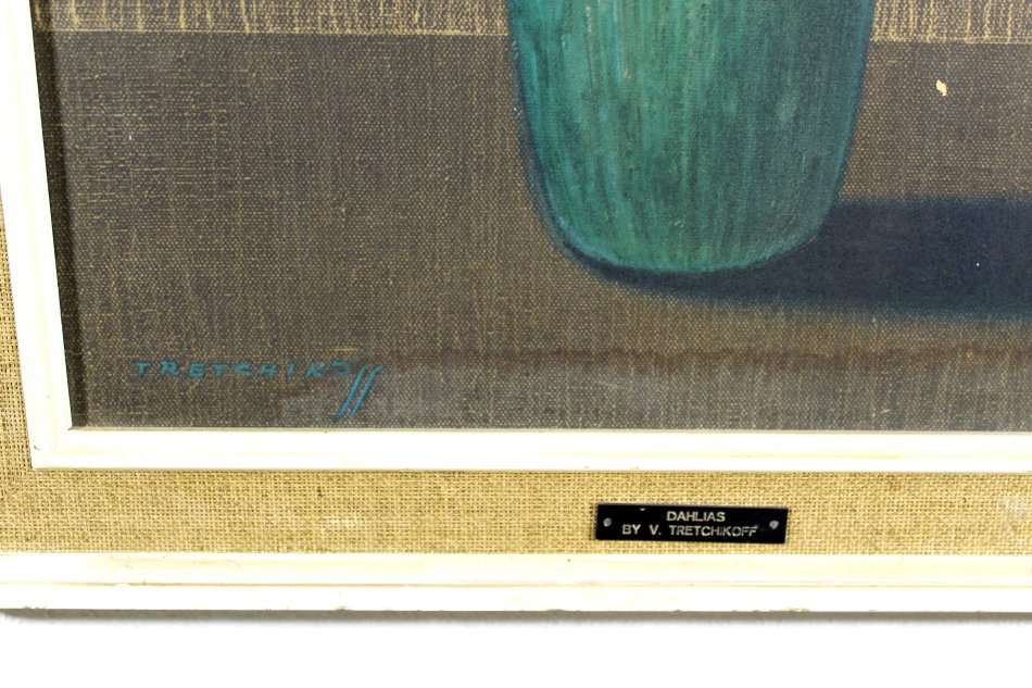 V Tretchikoff - Dahlias - Lovely art!! Bid now!!