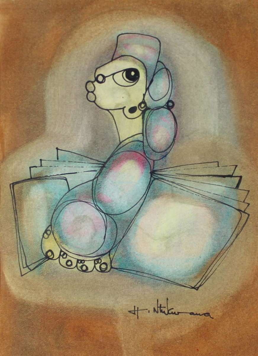 Hargreaves Ntukwana - Figure with papers - A beauty, bid now!!