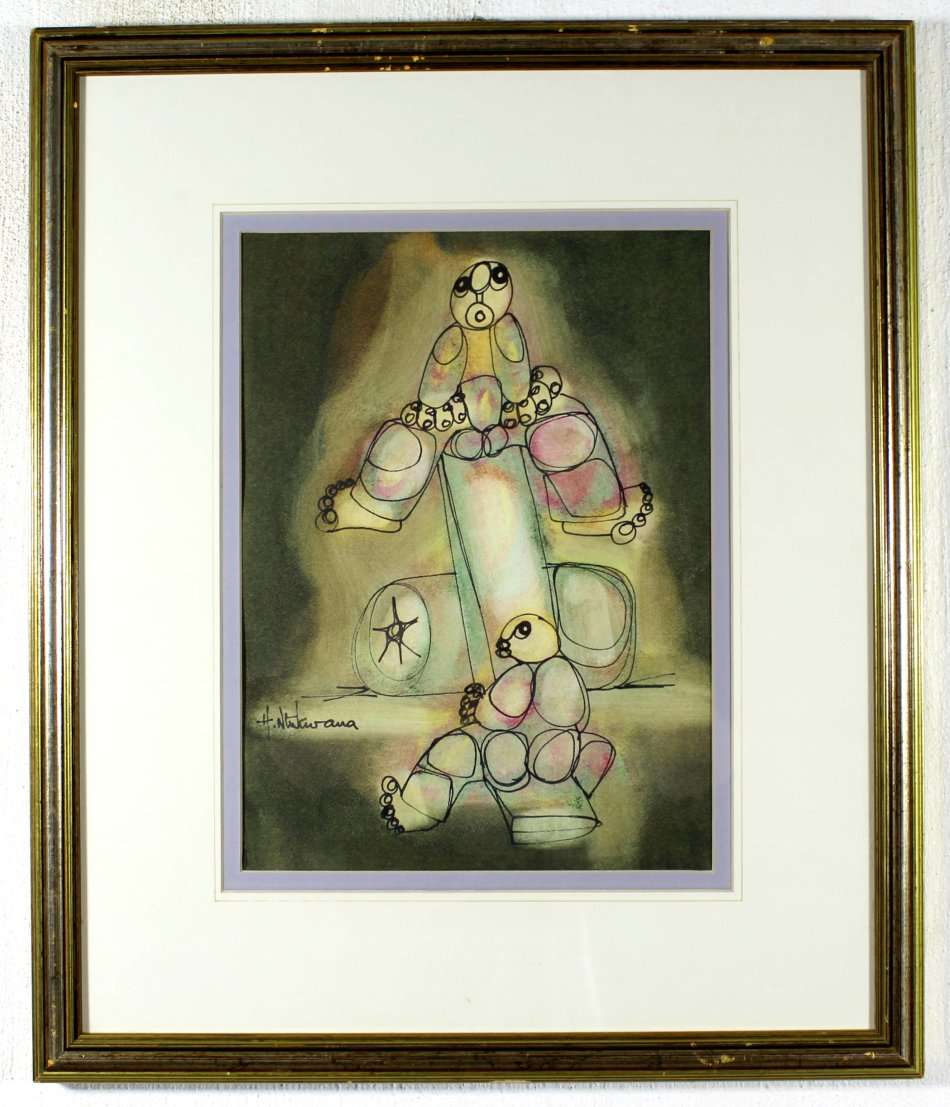 Hargreaves Ntukwana - Two figures on a see-saw - A beauty, bid now!!