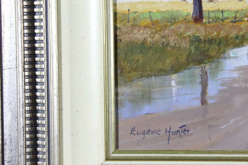 Eugene Hurter - Farming scene - A beautiful painting! - Stunning Frame!!  Bid now!!