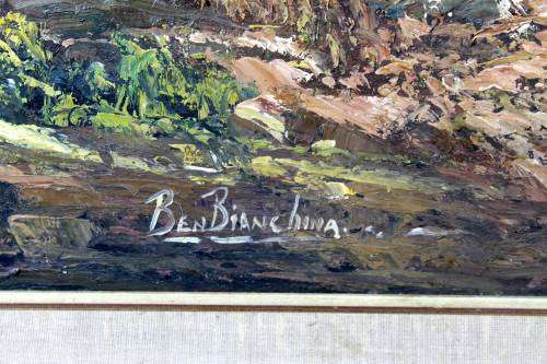 Ben Bianchina - Cape Dutch house in the mountains - 121cm x 64cm - A beautiful painting!! Bid now!!