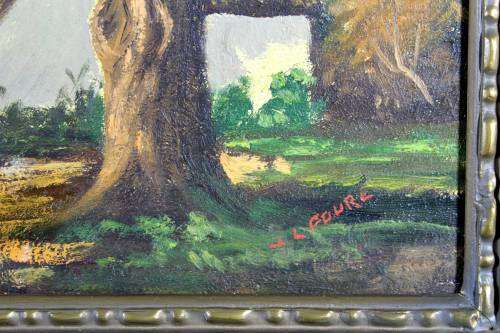 JL Faure - Farmhouse with large trees and mountains - Beautiful! - Bid now!