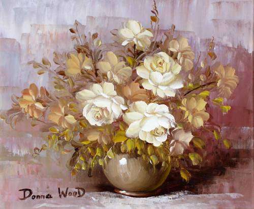 Donna Wood - Flower arrangement - Roses - A beautiful treasure! Bid now!