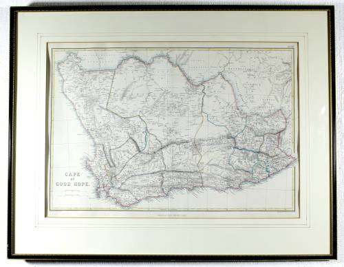 Edward Weller map - Cape of Good Hope - Hand colored - A beauty! - Bid now!!