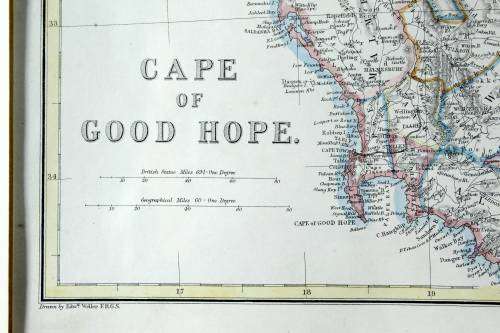 Edward Weller map - Cape of Good Hope - Hand colored - A beauty! - Bid now!!
