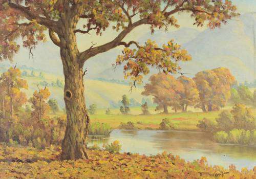 F Wort - Near Stellenbosch - A beautiful painting from a talented artist! Bid now!!