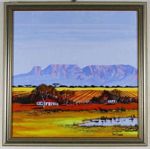 Jan Brand - Wine farm with mountains - A beautiful treasure! - Investment art, bid now!