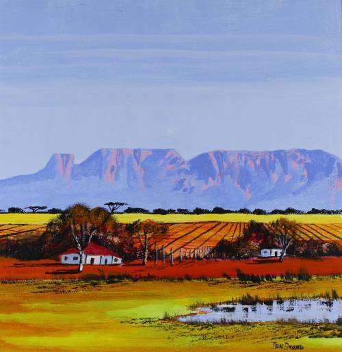 Jan Brand - Wine farm with mountains - A beautiful treasure! - Investment art, bid now!