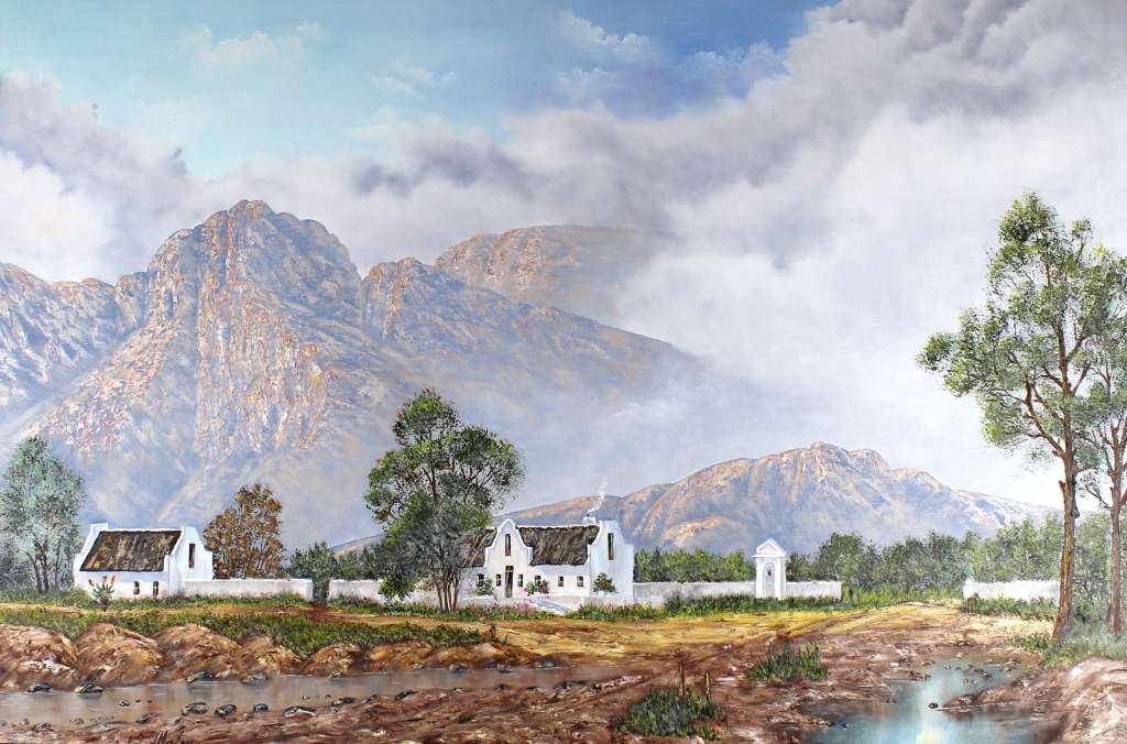 Lesley Alistoun - Farm house at the foot of the mountains