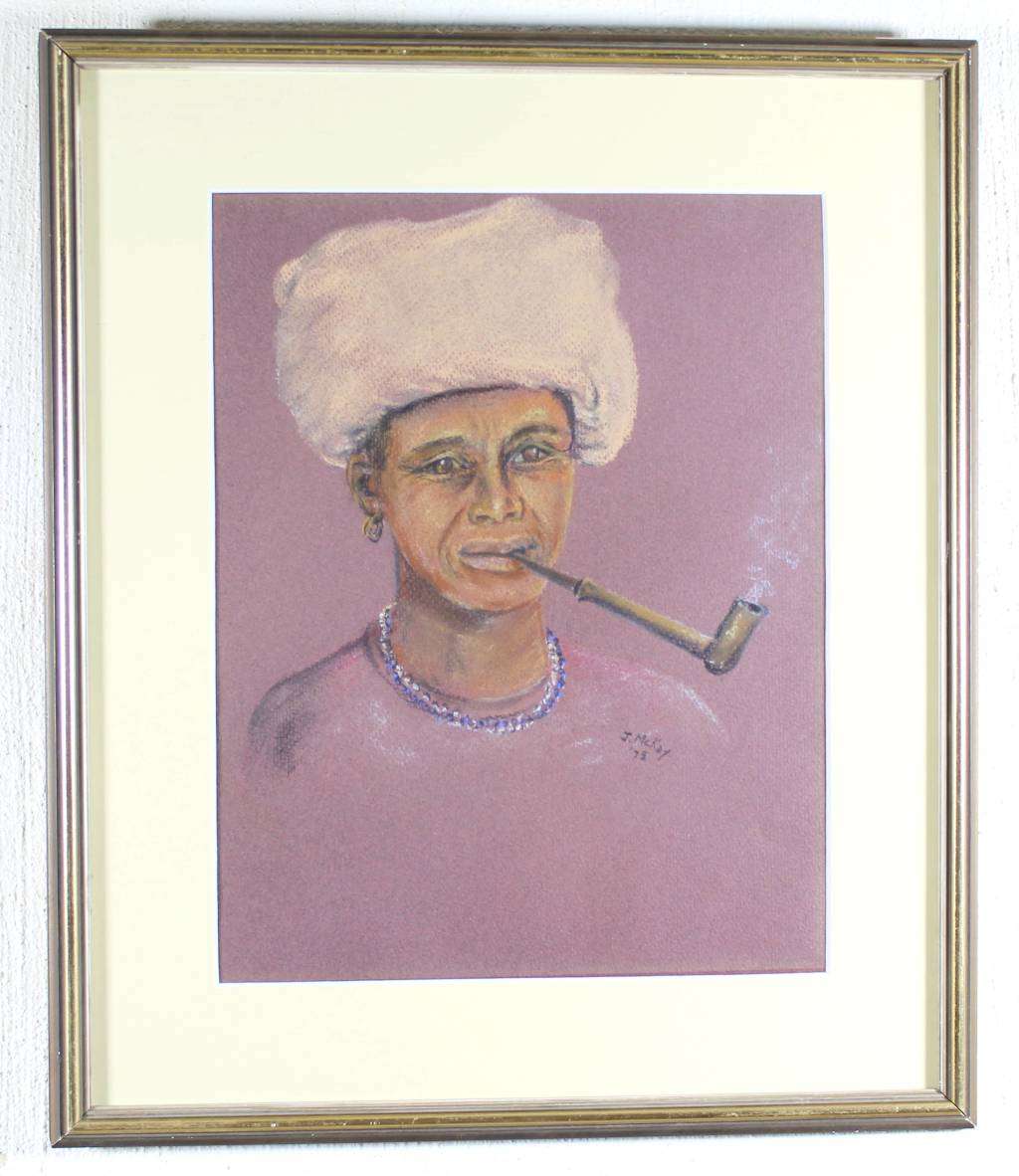 J McKay - Smoking a pipe - A beauty! - Low price, bid now!