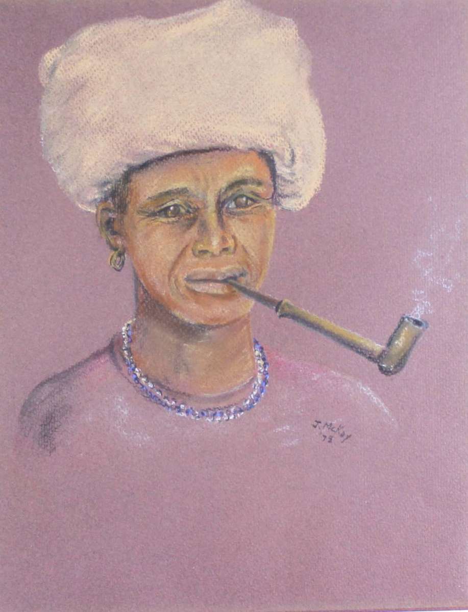 J McKay - Smoking a pipe - A beauty! - Low price, bid now!