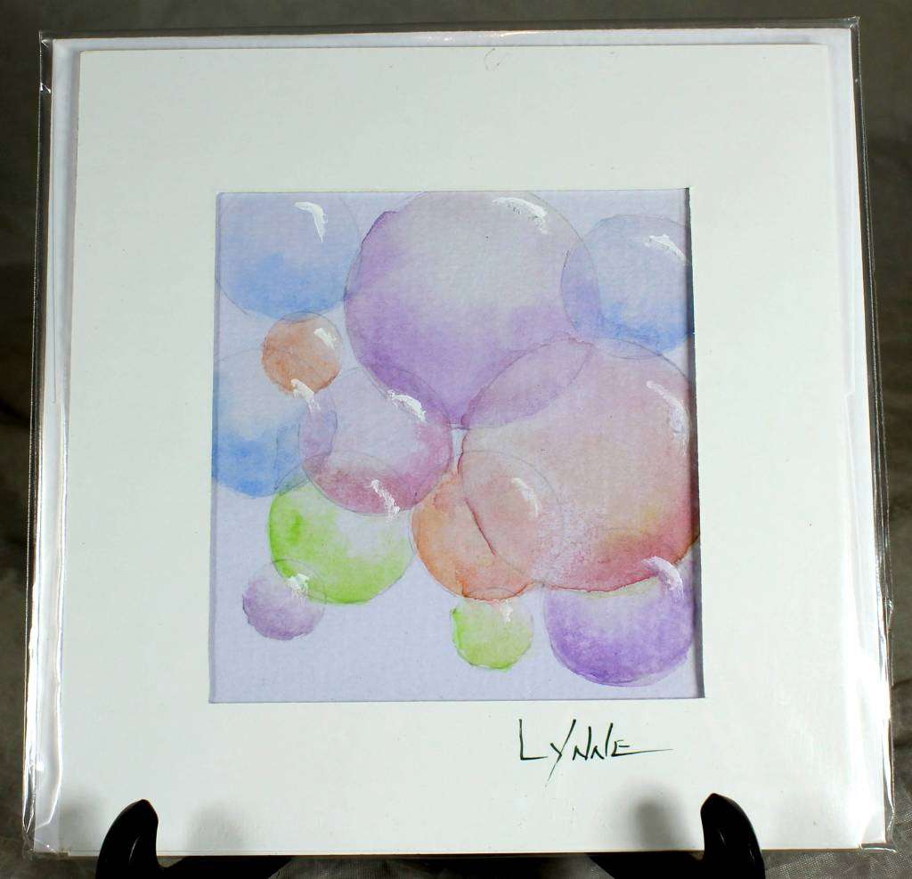 Lynne Jackson - Multi-color bubbles - Watercolor greeting card