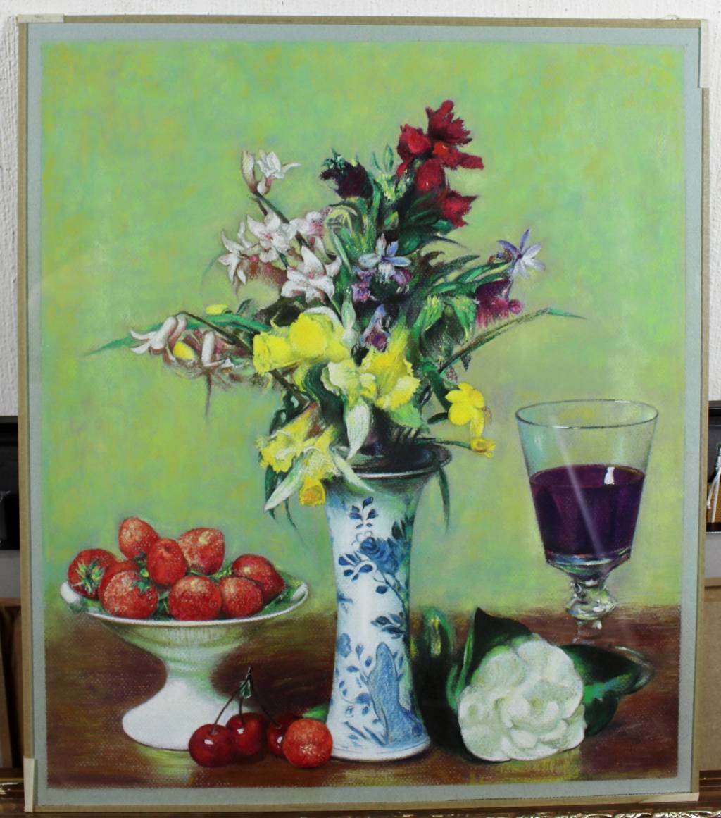 Still life flowers - A lovely pastel treasure! - Bid now!