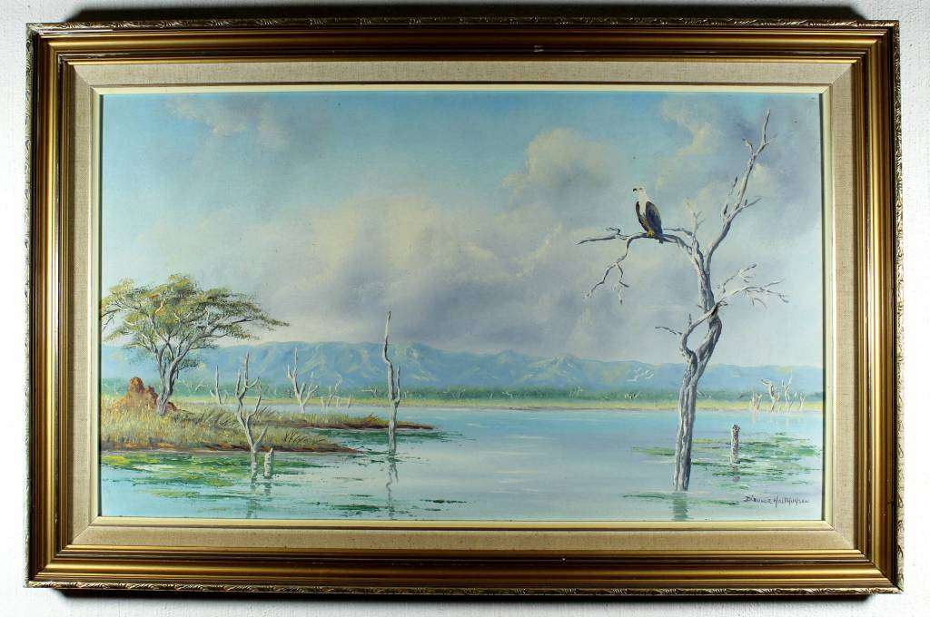 Dieuwie Holthuysen - Estuary - A beautiful oil painting! Bid now!!