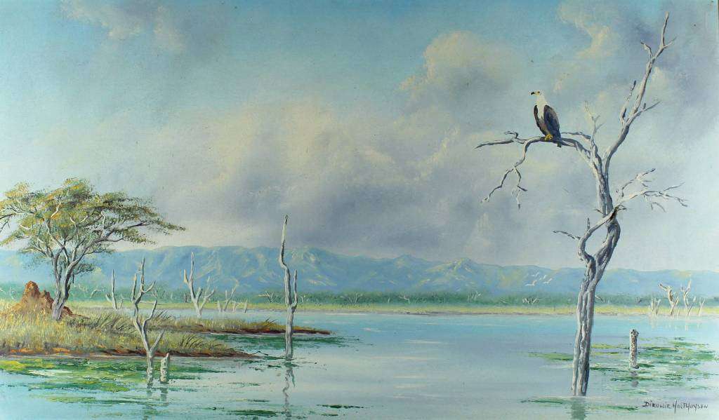 Dieuwie Holthuysen - Estuary - A beautiful oil painting! Bid now!!