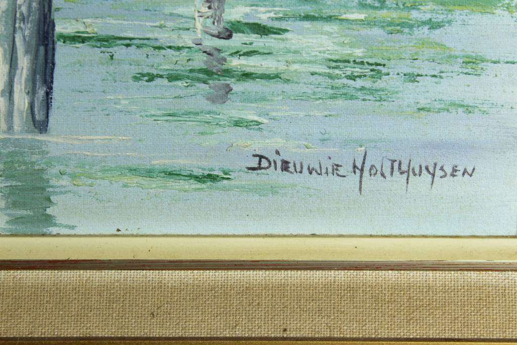 Dieuwie Holthuysen - Estuary - A beautiful oil painting! Bid now!!