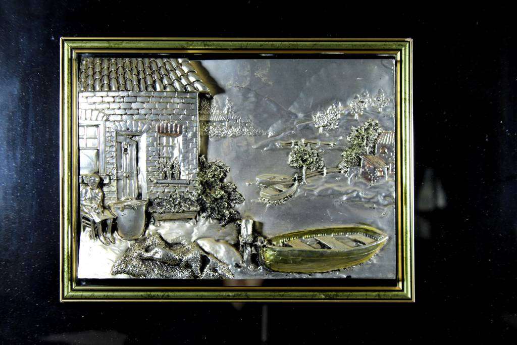 Bas-relief Artwork on a mirror - A 3D artwork - fisherman`s wife