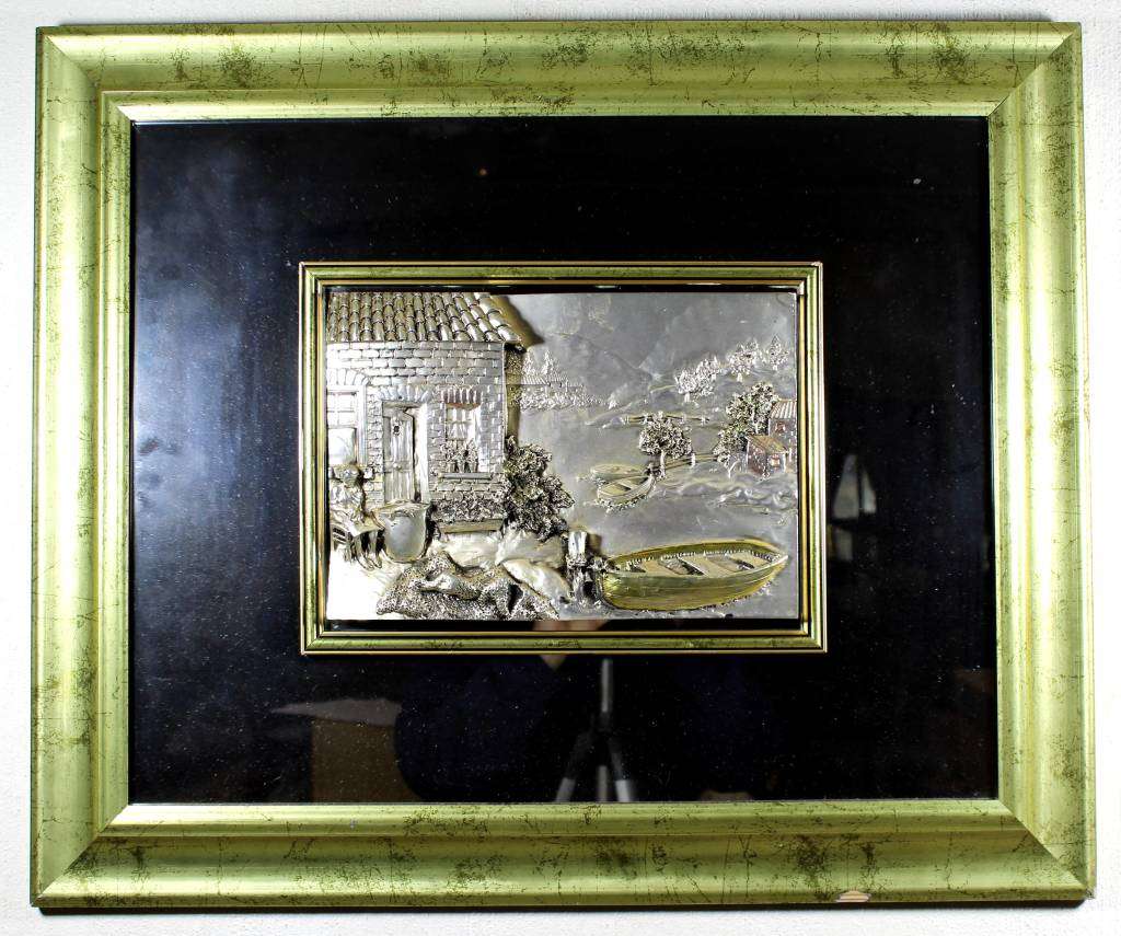 Bas-relief Artwork on a mirror - A 3D artwork - fisherman`s wife
