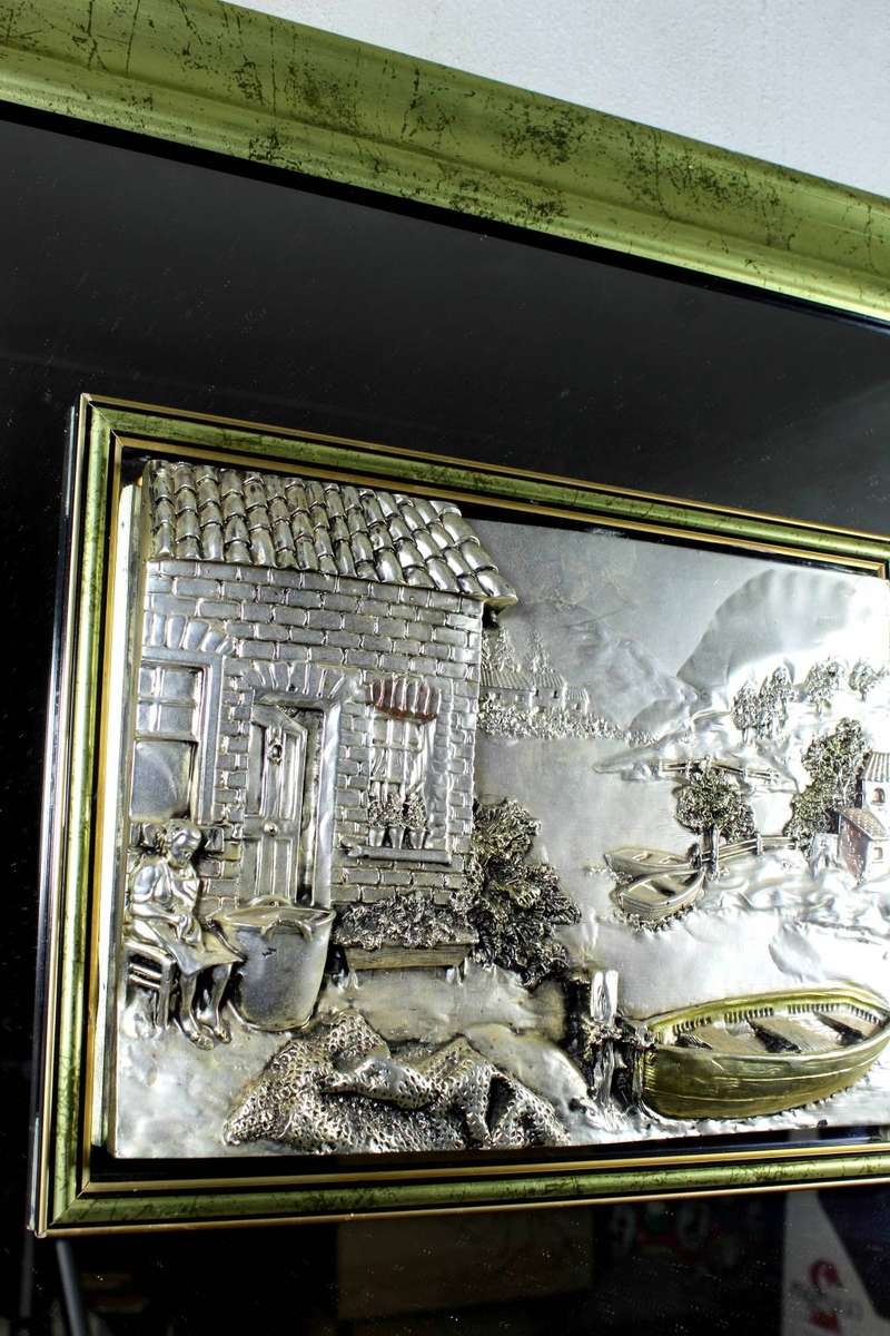 Bas-relief Artwork on a mirror - A 3D artwork - fisherman`s wife