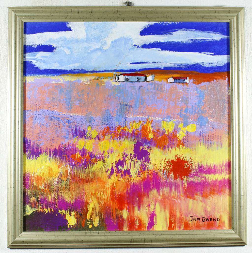 Jan Brand - Colorful fields with farmhouses