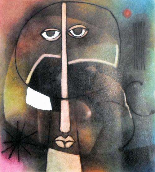 Winston Saoli - Abstract - Faces - Stunning multimedia painting!! Bid now!!