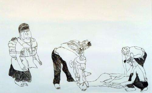 Zola Toyi - Iwile - Very large etching - A masterpiece! Bid now!