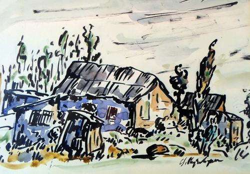 Stephan Ampenberger - Farmhouse - Magnificent!! - Mixed Media - Low price, act now!!