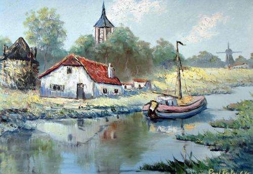 Paul Potgieter - River scene - Stunning oil painting, bid now!!