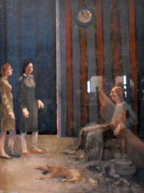 Tadeusz Jaroszynski - Two woman, a seated man and a dog - Investment art at its finest!!