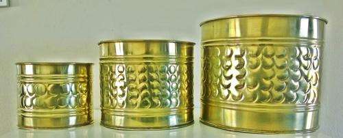 Brass 3 Pair Flower Pots
