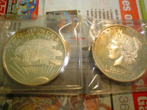 ##CRAZY R1## 2x 2 OUNCE .999 SILVER LIBERTY COINS