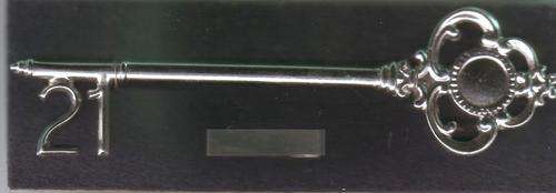 21st BIRTHDAY KEY WITH NAME PLATE  190MM LENGTH