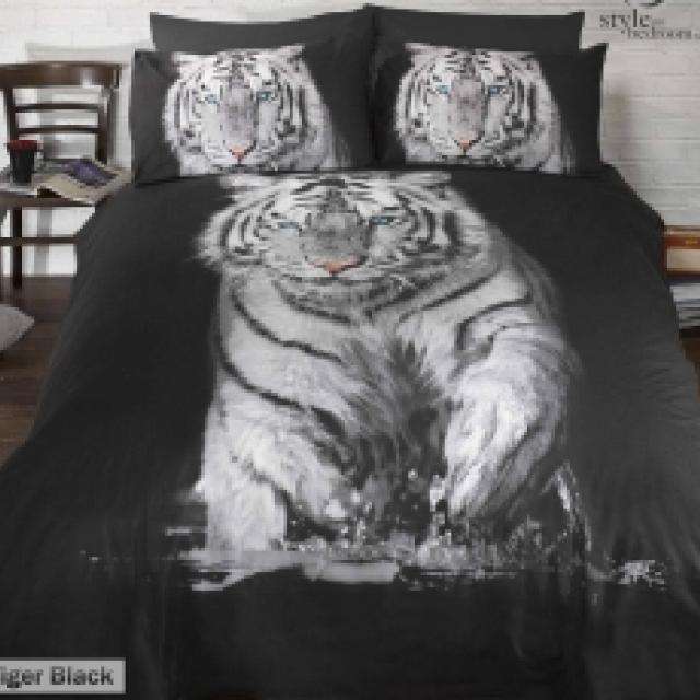 TIGER DUVET BLACK - 3D DUVET SET KING SIZE