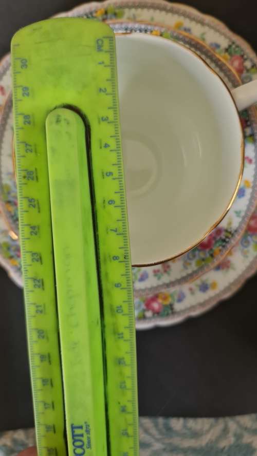 WOW! Rare pattern vintage Tuscan bone china trio. Stamped