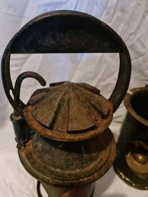 19th century Railway station guards lantern . Converted to electric lamp