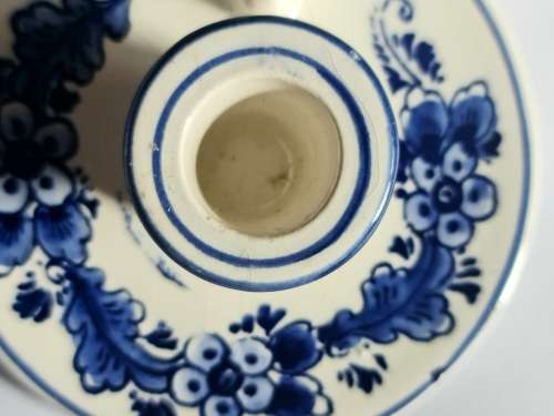 Hand painted. Delft Holand slender  candle holder. Blue and white