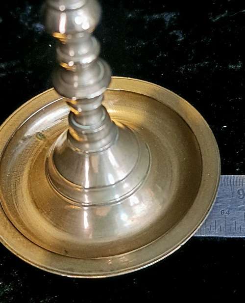 2x   Traditional Brass Kumbakonam Nachiarkoil Kuthuvilakku Diya (Golden Yellow