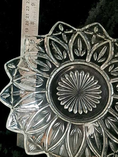 Vintage Federal glass pressed glass petal serving bowl or candy dish