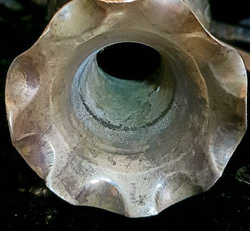 Very detailed brass vase.