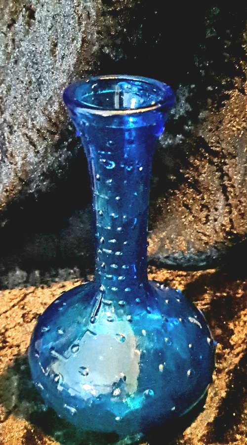 Blenko Mid Century Blue Glass  Vase